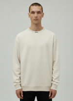 Erkek Oversize Bisiklet Yaka Sweatshirt