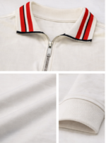 Premium Yarım Fermuarlı Erkek Polo Tişört – Kırmızı Şeritli Yaka - Görsel 2