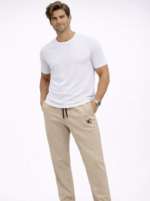 Erkek Bej Eşofman Altı VG Logolu